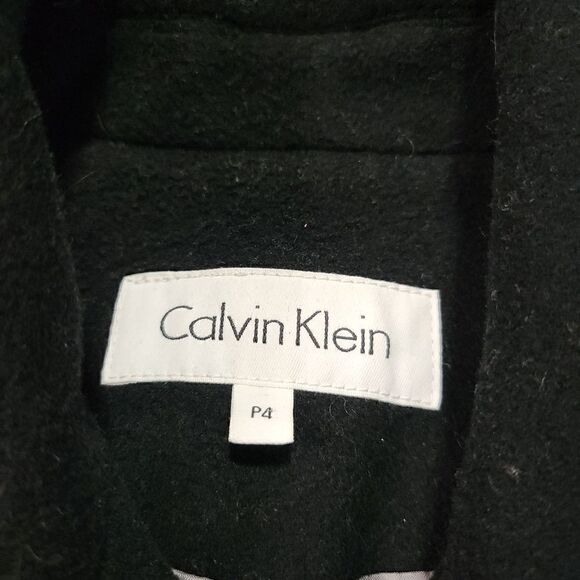 Calvin Klein Black Wool Pea Coat - Picture 4 of 9